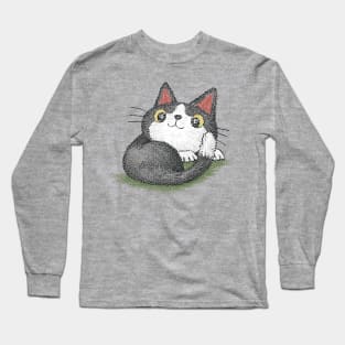 Black kitten curled up Long Sleeve T-Shirt